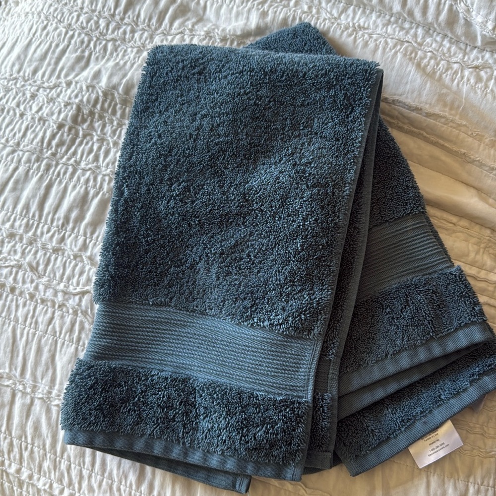 Two Hand Towels in Storm Blue